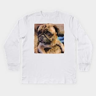 Pug Watercolor Kids Long Sleeve T-Shirt